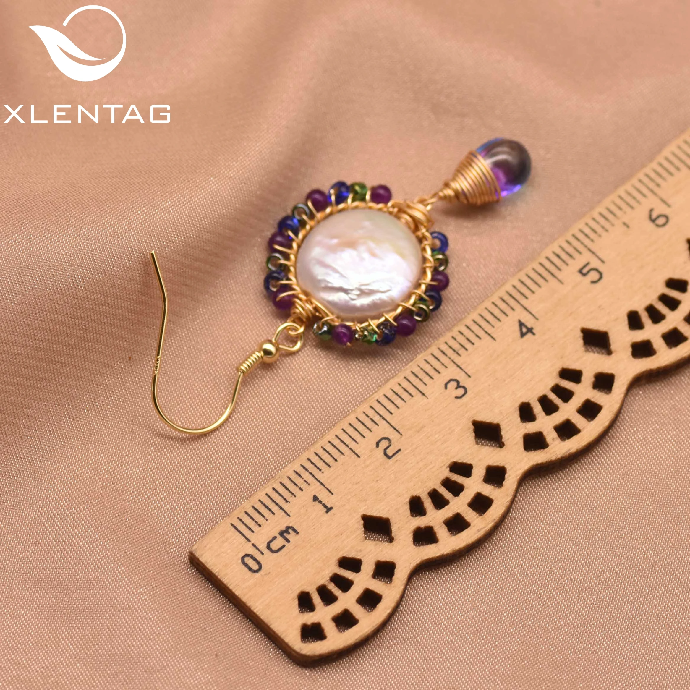 

Xlentag Pure Natural Freshwater Baroque Pearl Retro Pendant Earrings Women Wedding Birthday Gifts Handmade Jewelry GE1005A