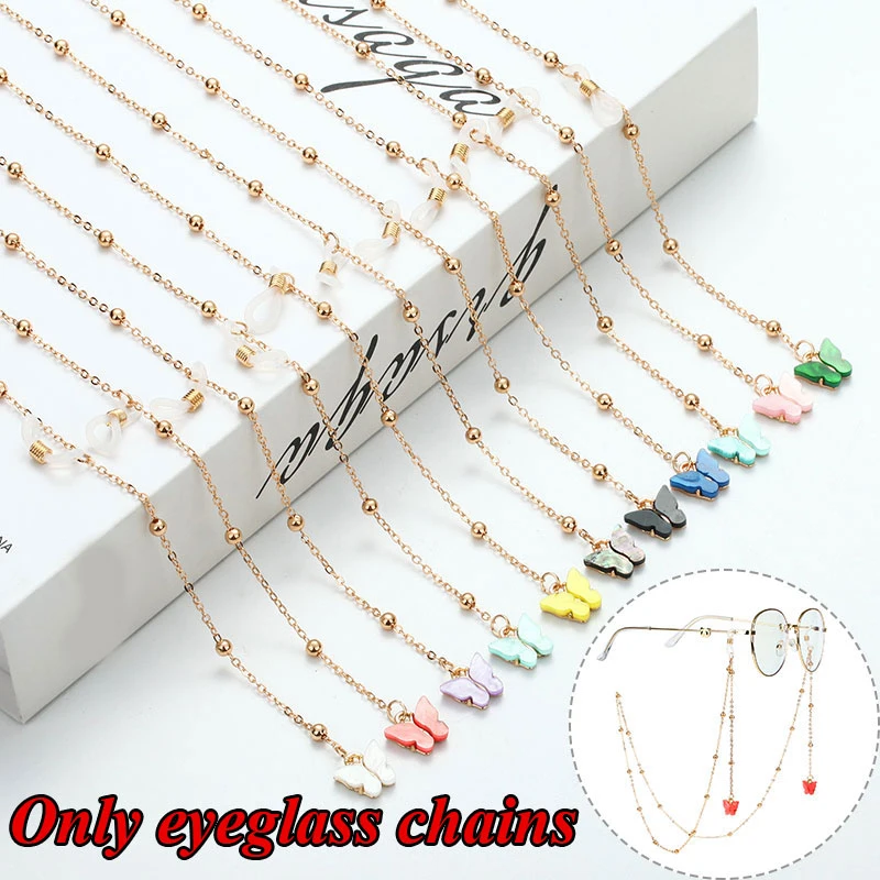 

Fashion Bead Glasses Chain Non-slip Glasses Accessories Simplicity Butterfly Glasses Chain Western Style Sunglasses Chain