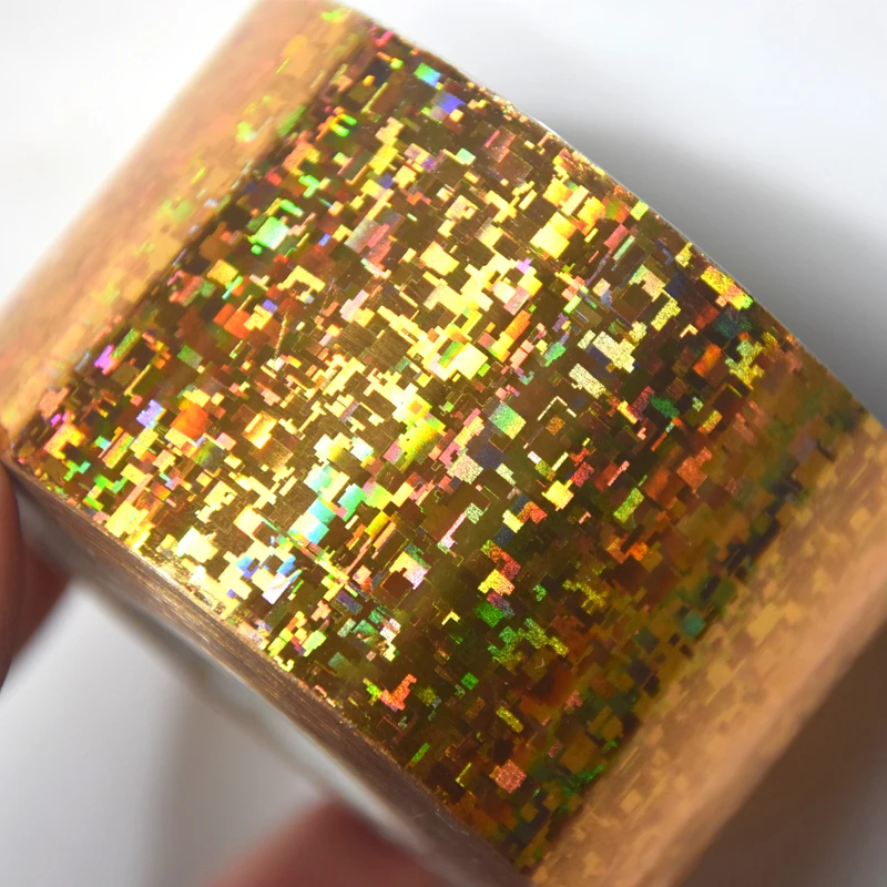 120 м Лазерная Серебряная Золотая переводная металлическая цветная наклейка для