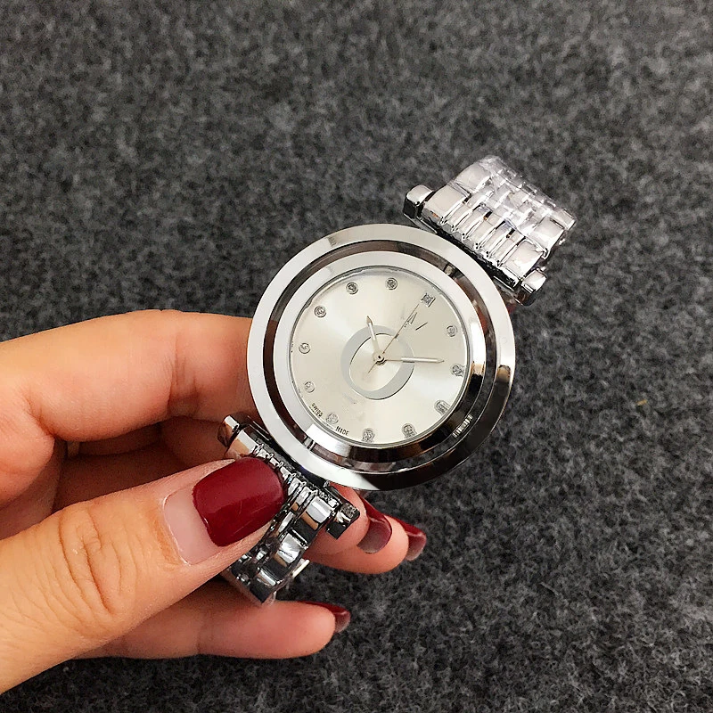Роскошные Reloj Mujer Лидер продаж Новые Топ Леди Серебро Золото Полный сталь кварцевые часы леди праздник подарок подходит Pandoraes - Цвет: Silver 1