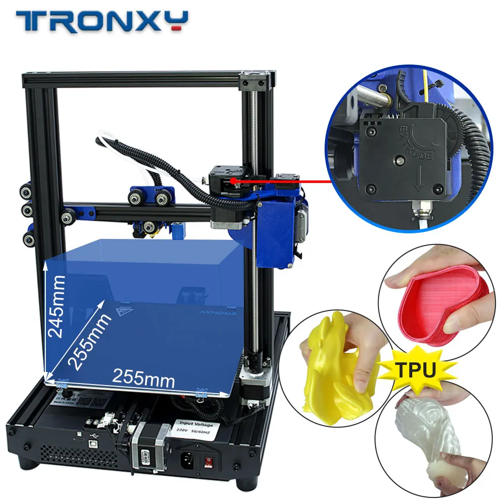 Новейший полнофункциональный 3D-принтер Tronxy XY-2 PRO FDM с 8G micro sd 0,25 кг PLA нитью и 0,4 мм насадкой в подарок - Цвет: XY-2 PRO With Titan