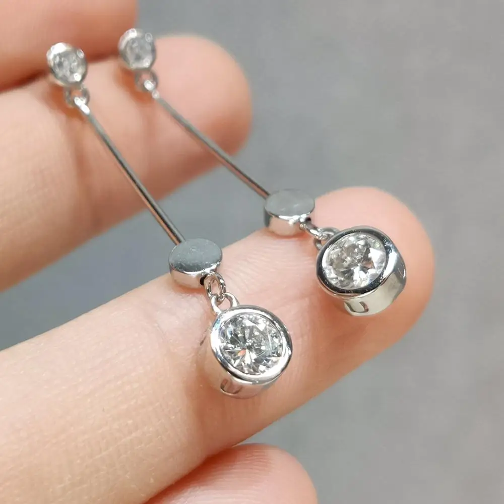 Серьги капельки из стерлингового серебра 925 пробы круглые блестящие серьги 0 5