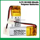 301020 3,7 v 60mAh литий-полимерная аккумуляторная батарея 301020 для bluetooth игрушечные наушники ручка для записи MP5