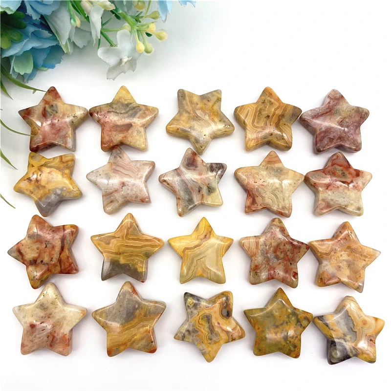 

Милый 1/2 шт. натуральный кружевной Агат, хрустальный камень в форме звезды, лечебные полированные подарки, образцы поделок, натуральные камн...