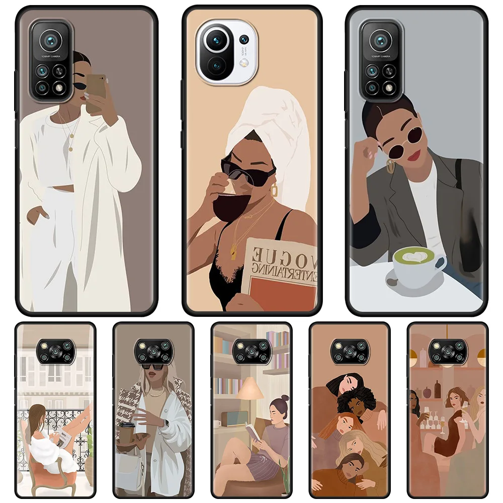 

Phone Case For Xiaomi Mi 10T Pro 11 Lite 5G Note 10 11X 9T CC9 CC9E 8Lite 11 UItra 9 SE Cover Capa Girls' Leisure Time Painting