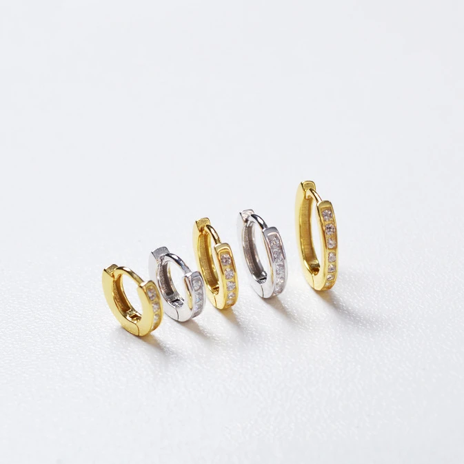 Серьги из стерлингового серебра 925 пробы модные круглые циркониевые серьги