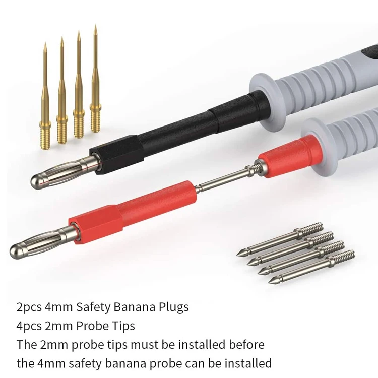 

P1503B Multimeter Test Leads Kit, Digital Multimeter Leads with Alligator Clips Replaceable Multimeter Probes Tips Set