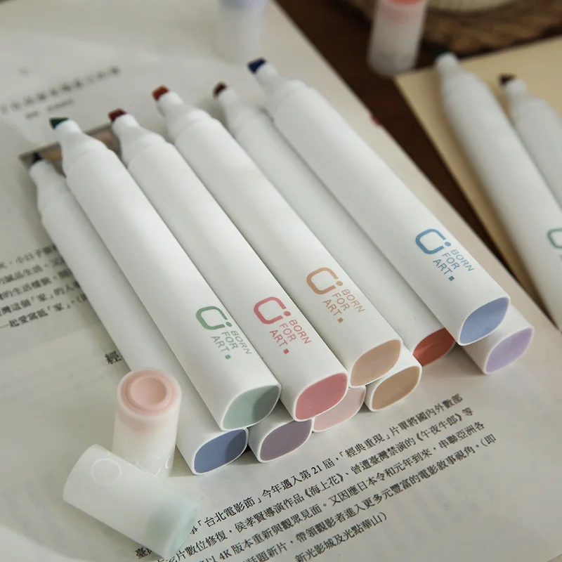 

Light Eye Care Key Marker Large Capacity Morandi Color Fluorescent Thick Head Set School