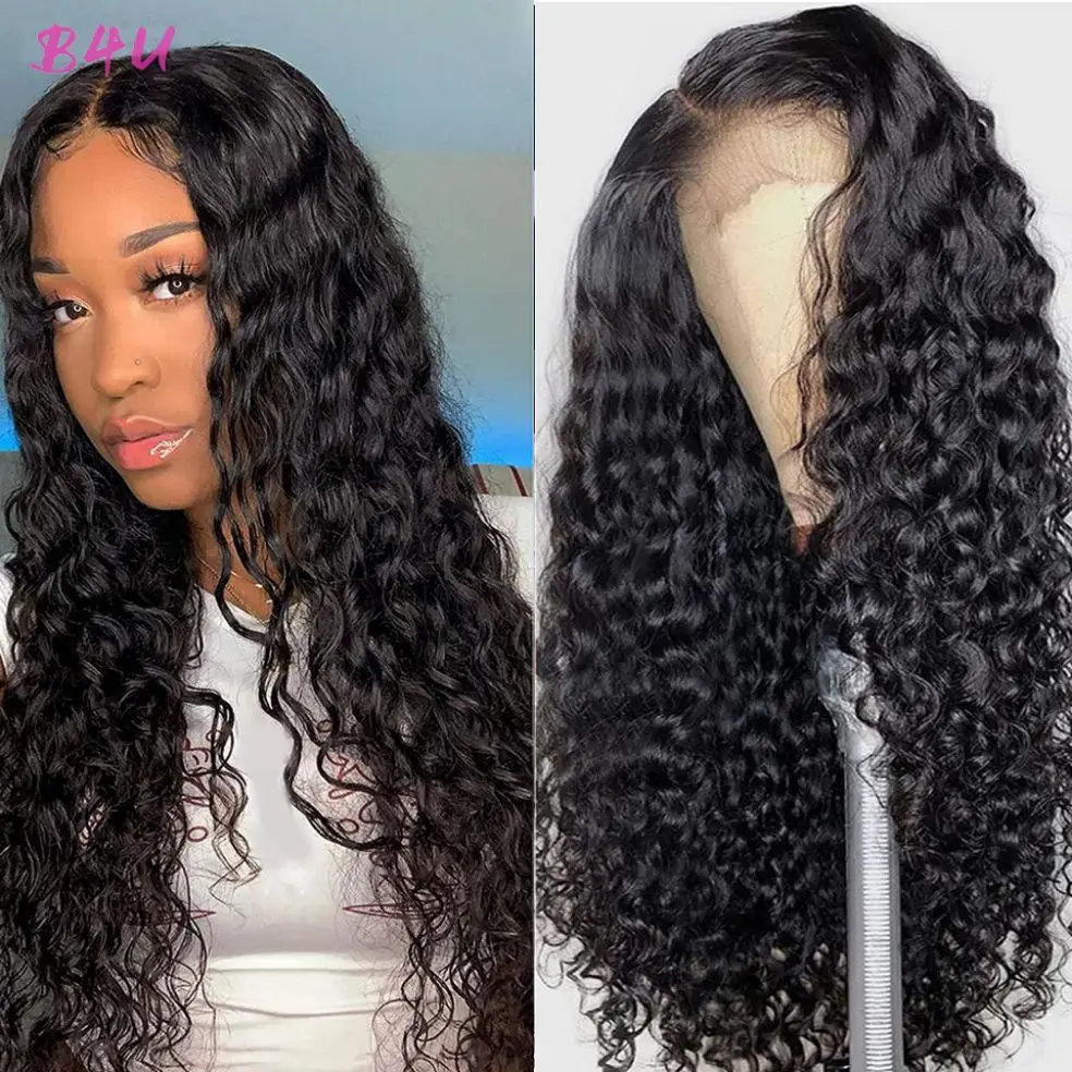 

Water Wave Lace Front Wig Human Hair Wig For Women 13x4 Lace Frontal Wig Brazilian Kinky Curly Lace Closure Wigs Remy Hair