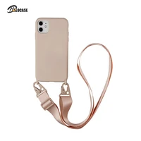 luxury silicone chain necklace phone case for iphone 12 11 pro max 7 8 plus x xr xs max lanyard neck strap rope cord back cover