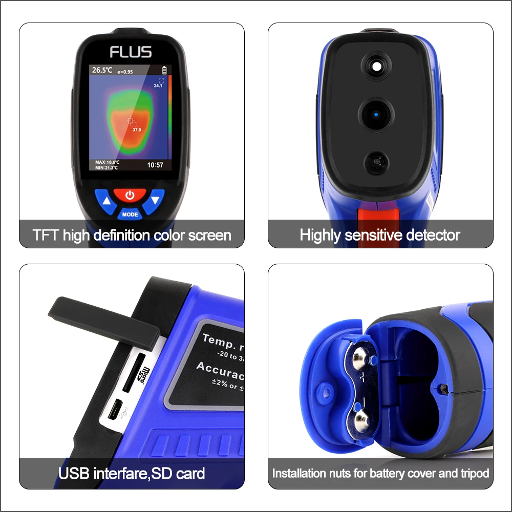 Портативный инфракрасный термометр FLUS цифровой портативный измеритель