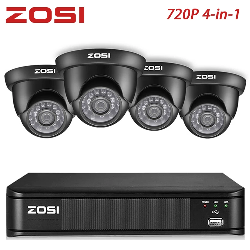 ZOSI 8 канальный 1MP CCTV Системы видео Len купол Камера ночного видения монитор с байонетным коаксиальным разъемом удаленного просмотра Управление Регистраторы DVR комплект HDD жесткий диск