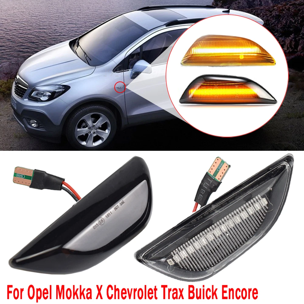 

For Opel Mokka X Chevrolet Trax Buick Encore 2013-2020 2PCS LED Dynamic Side Marker Turn Signal Light Lamp