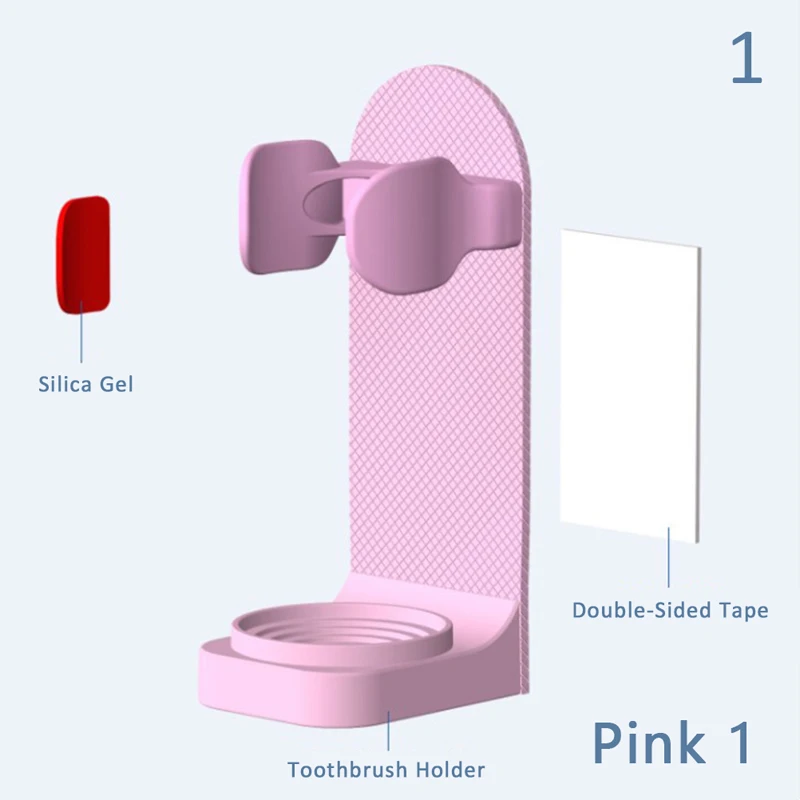 

1pcs Bathroom Spiral Shading Non-slip Electric Toothbrush Holder Punch-free Wall Mount Elastic Hold Protect Save Space Keep Dry