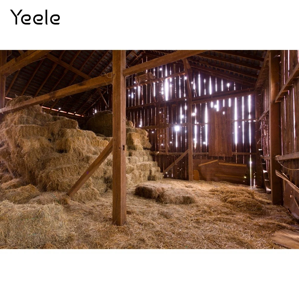 Фоны для фотосъемки Yeele в помещении с изображением загородной фермы стога сена