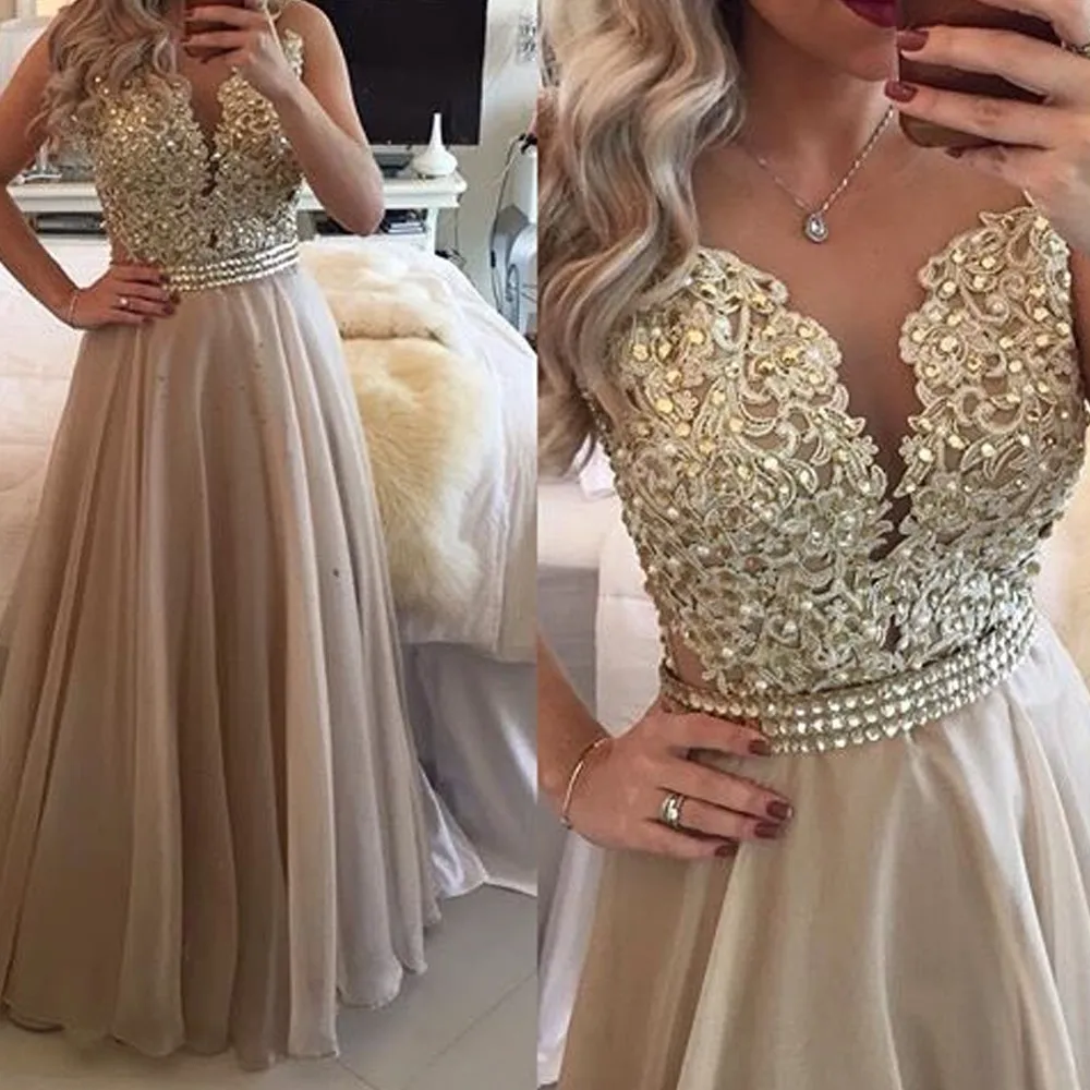 Сексуальное серое кружевное платье с аппликацией для выпускного вечера