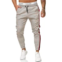 2021 hot mens stripe pants casual loose pencil pants slim fit plaid side stripe skinny jogger casual high quality pants