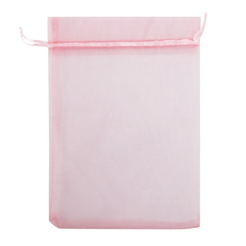 100Pcs Large Organza Bags Blush Pink 17X23 Cm Mesh Gift Drawstring Jewelry Pouches For Christmas Wedding | Дом и сад