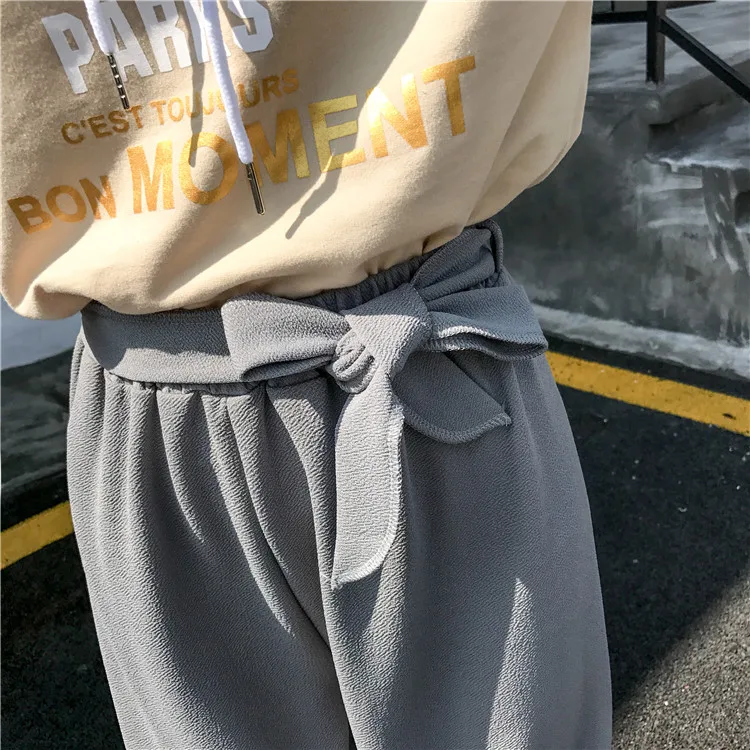 

Casual Loose Wide Leg Women Pant Elegant Fashion Preppy Style Trousers Pure Color Pants