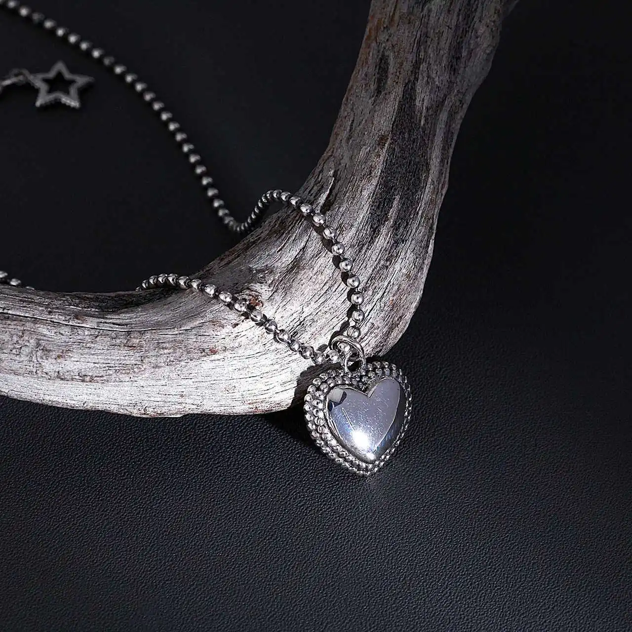 

925 Sterling Silver for Women Vintage Fashion Simple Love Pendant Necklace Hip Hop Party Couple Sterling Silver Jewelry