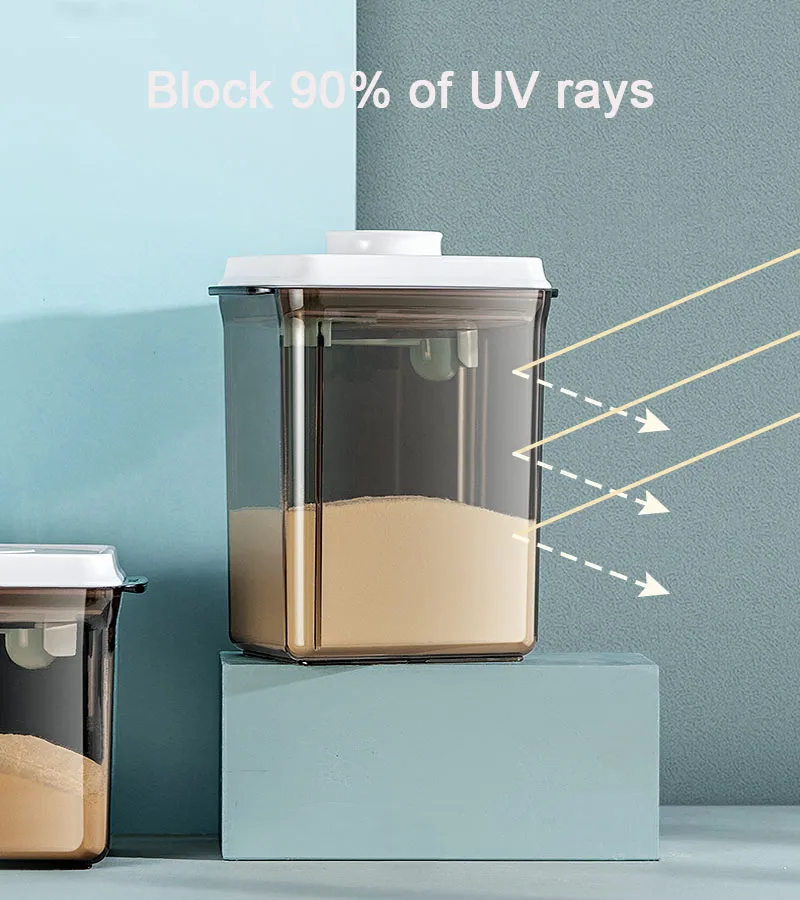 

1000/1700/2300ml Food Storage Container Box Transparent Moisture-Proof Sealed Tank Cans Kitchen Organizer for Milk Powder Grain