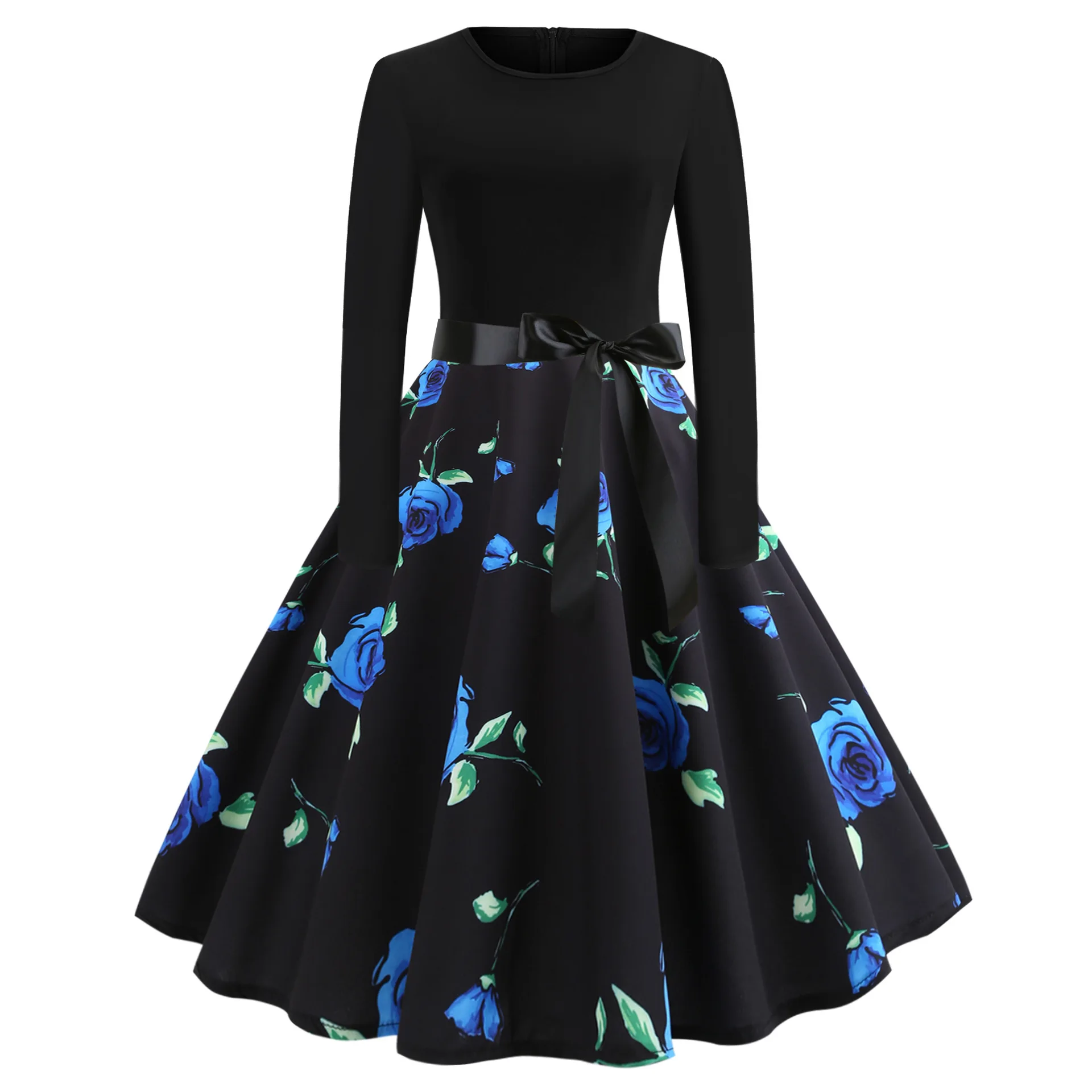 Элегантное рождественское женское платье зимнее Новогоднее рокабилли платья