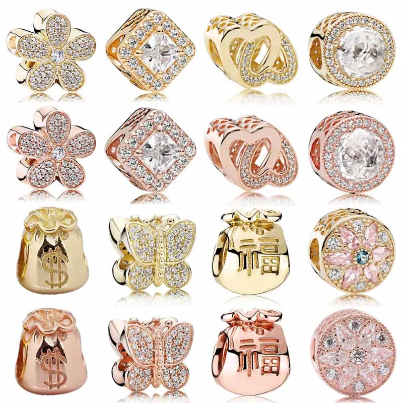 Подвеска-бабочка из настоящего розового золота Ослепительная Маргаритка