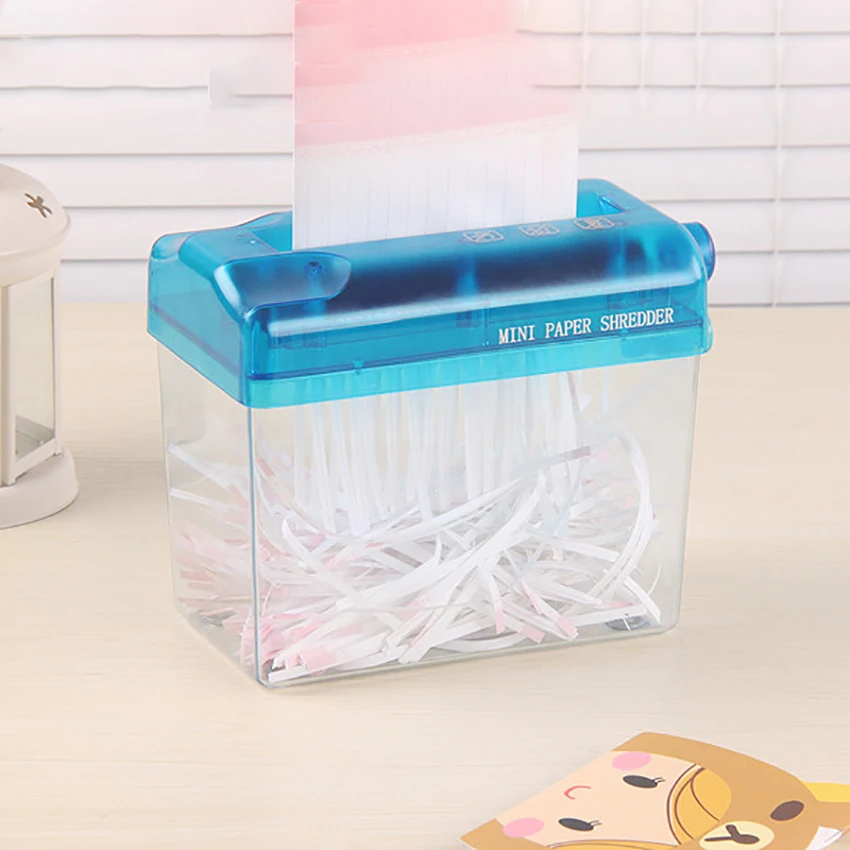 

Strip-Cut Paper, Mini Hand Crank Paper Shredder Paper Cutting Transparent Home Office Shredder for A6, Folded A4 Paper