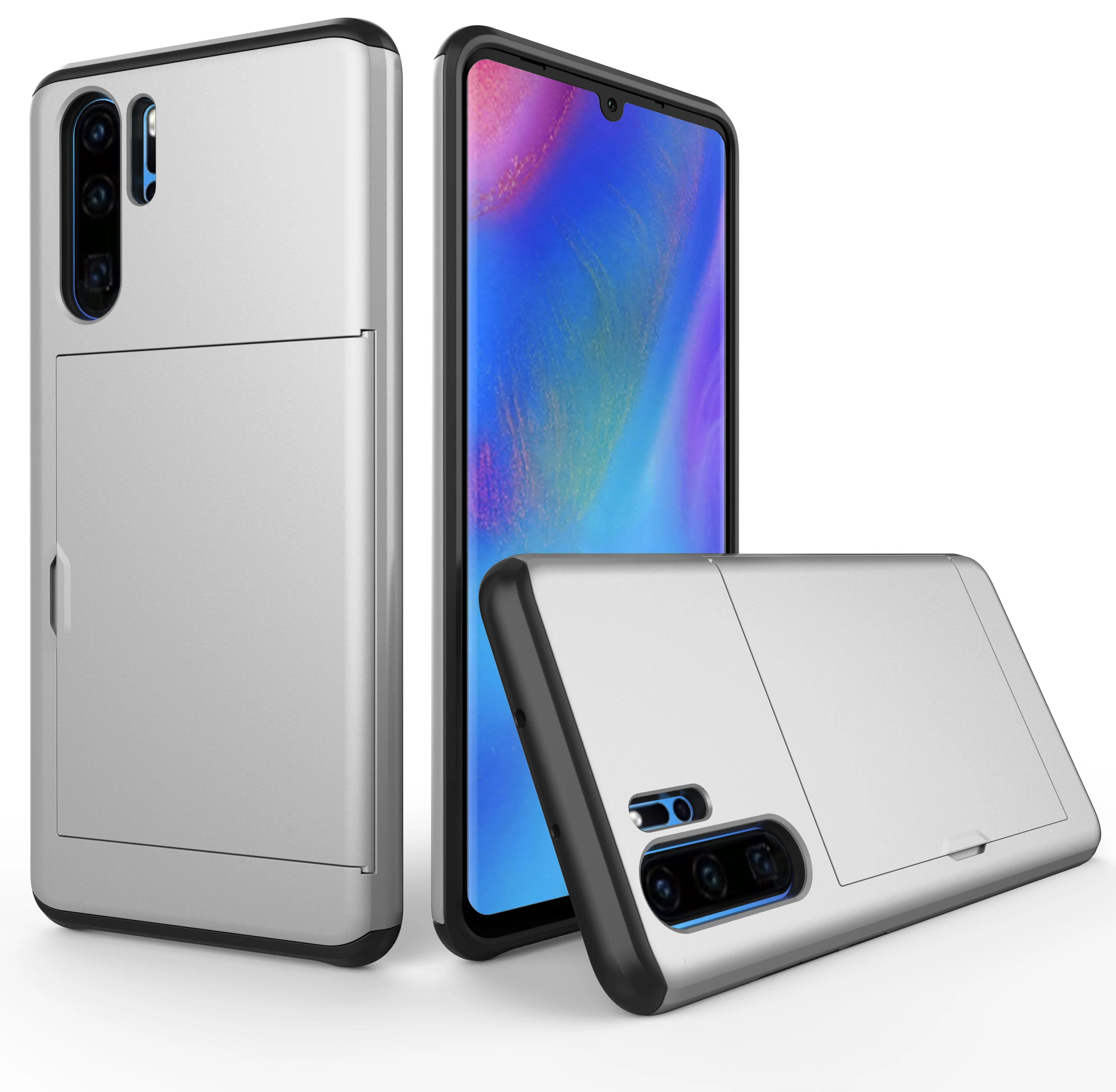 Противоударный чехол из ТПУ для HuaweiP30 Pro с отделениями кредитных