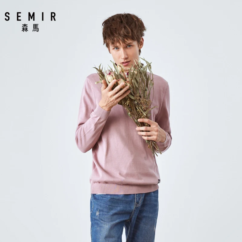 Мужской трикотажный свитер Semir из двух частей с воротником стойкой осенняя