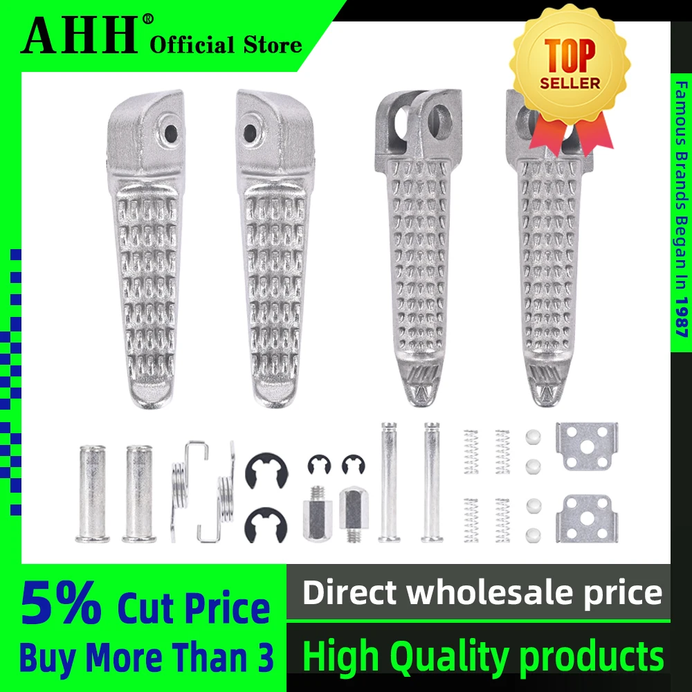 

AHH 1Pair Aluminum Alloy Anti-Skid Black CNC Folding Foot Pegs Pedal Rest Front and Rear Footpegs Footrest For KAWASAKI ZX6R 10R