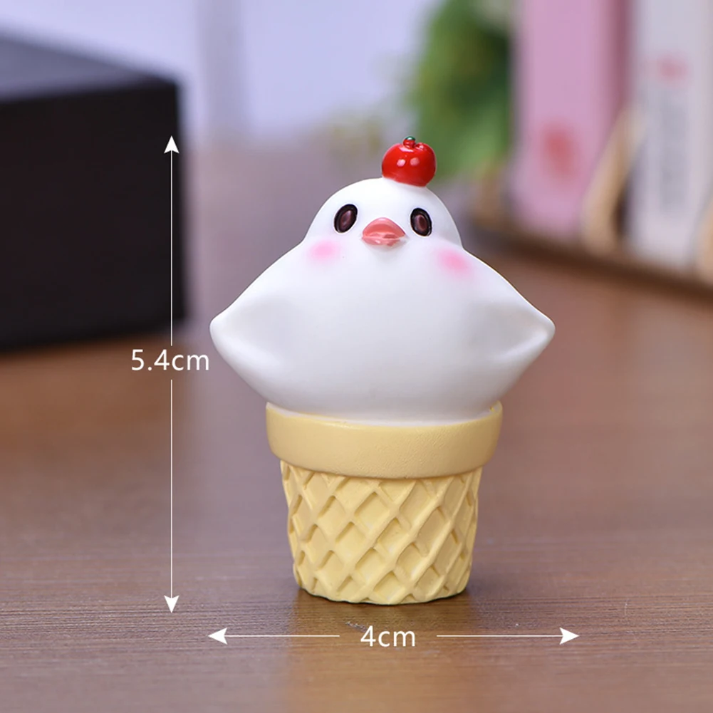 Миниатюрная статуэтка в виде птицы цыпленка мороженого конусная модель