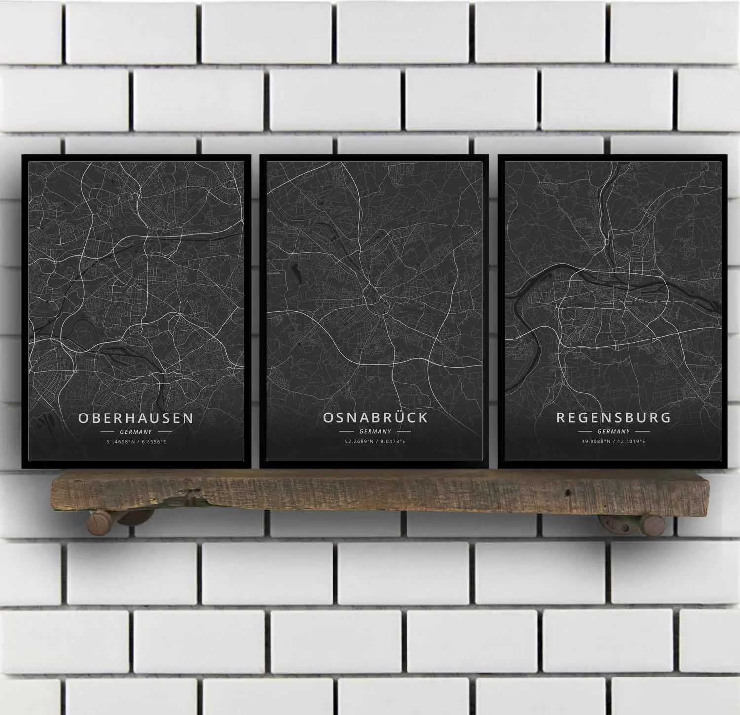 Немецкий постер Oberhausen Osnabruck Regensburg Saarbrucken stuttгарт wiesбаден Wildensee Wuppertal