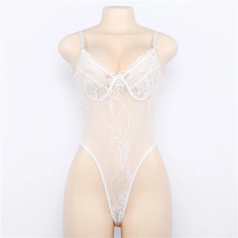 White PFFLOOK, летнее Кружевное боди на бретельках для женщин, Цветочная вышивка, галстук-бабочка, сексуальный комбинезон, комбинезоны, вечерние - Цвет: White
