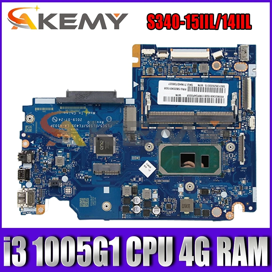 

For Lenovo S340-15IIL S340-14IIL laptop motherboard FL5C5/LF535/FL435 LA-H103P with i3 1005G1 CPU 4G RAM tested 100% work