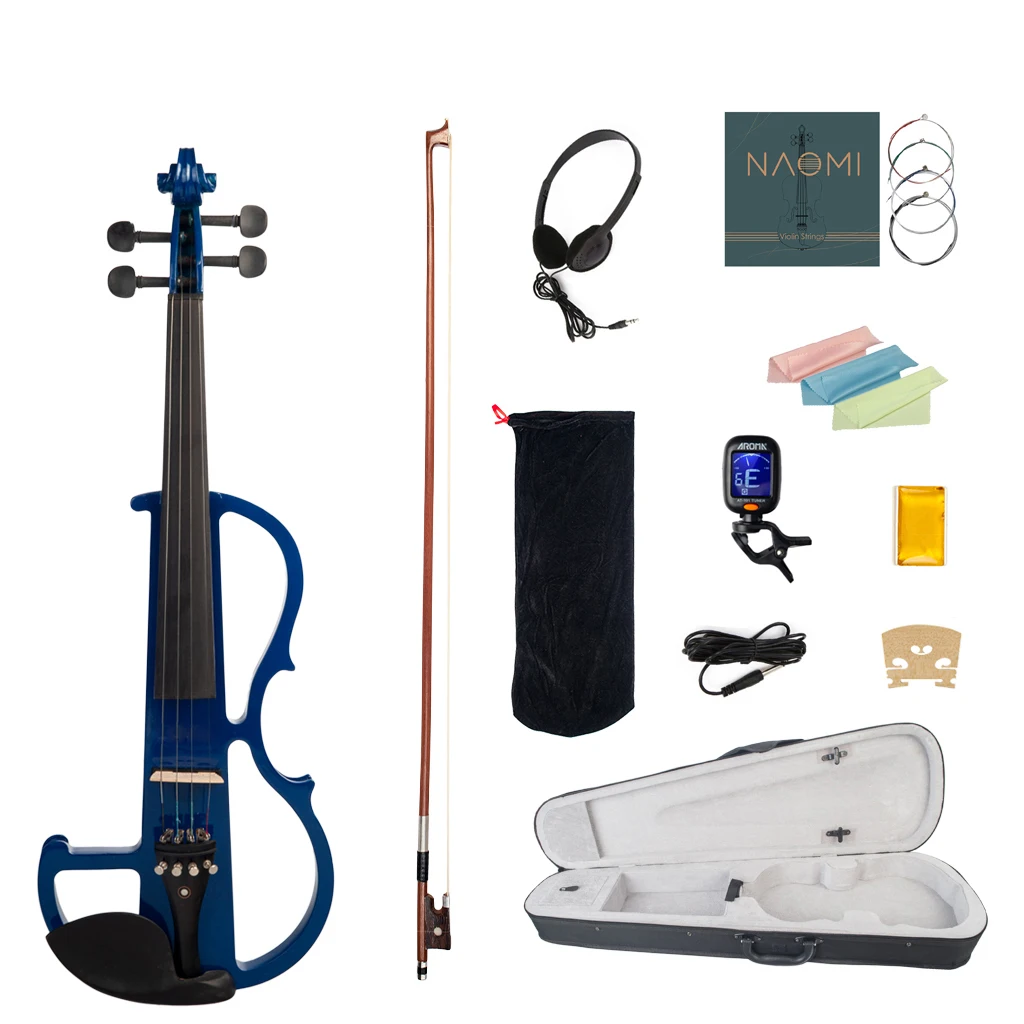 Бесшумный электрический набор для скрипки из массива дерева черное дерево