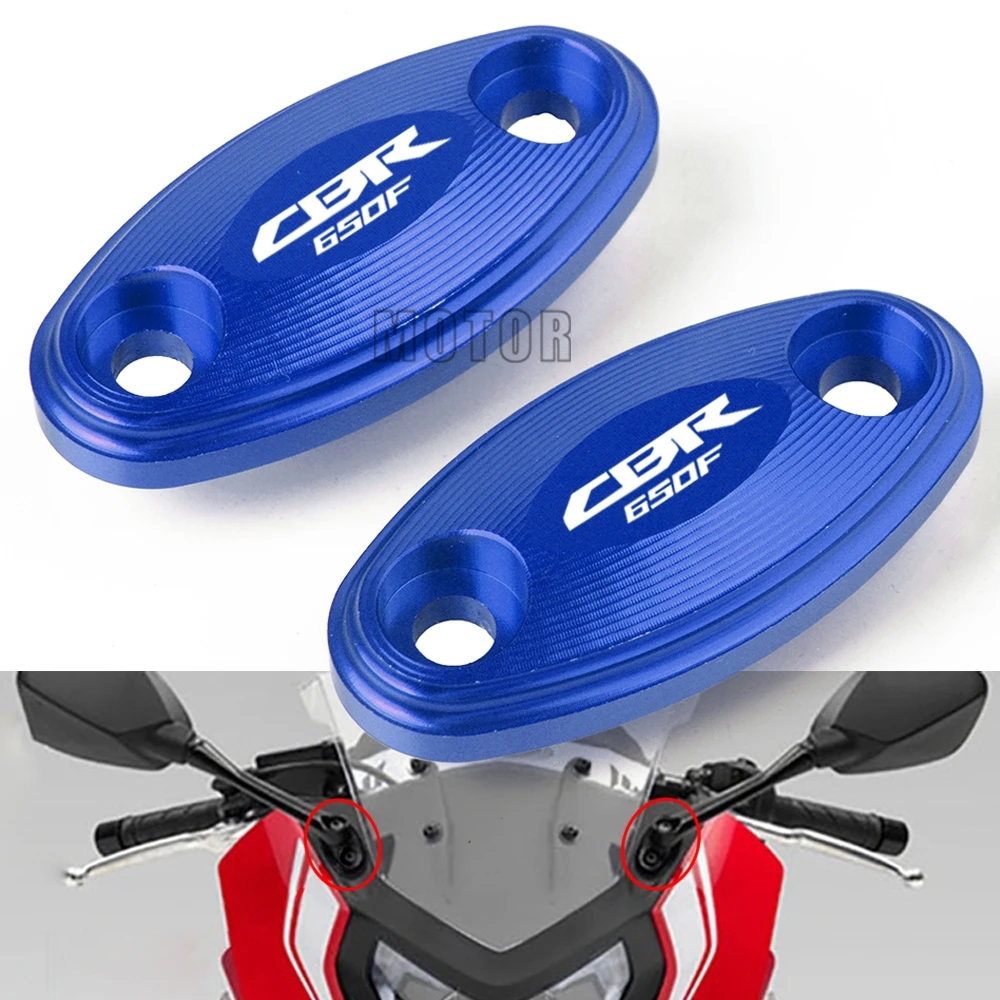 For Honda CBR650F 2014-2019 2018 CBR 650 F CNC Motorcycle Windshield Rear View Rearview Side Mirror Bracket Hole Cap Clamp Cover