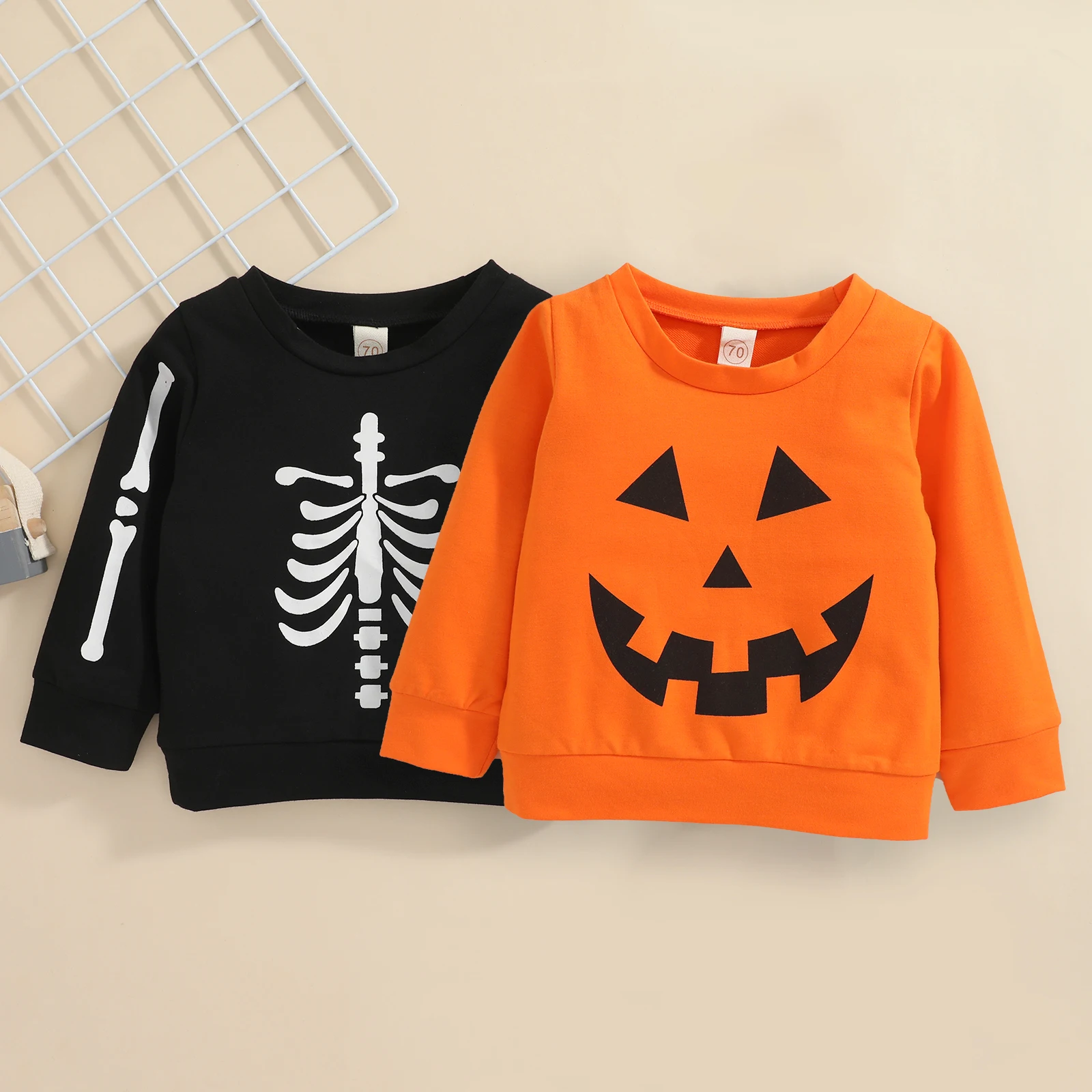 

Pudcoco От 6 месяцев до 4 лет Толстовка Пуловер Хэллоуин мультфильм скелет принт длинный рукав Повседневный o-образный вырез свободный Детский с...