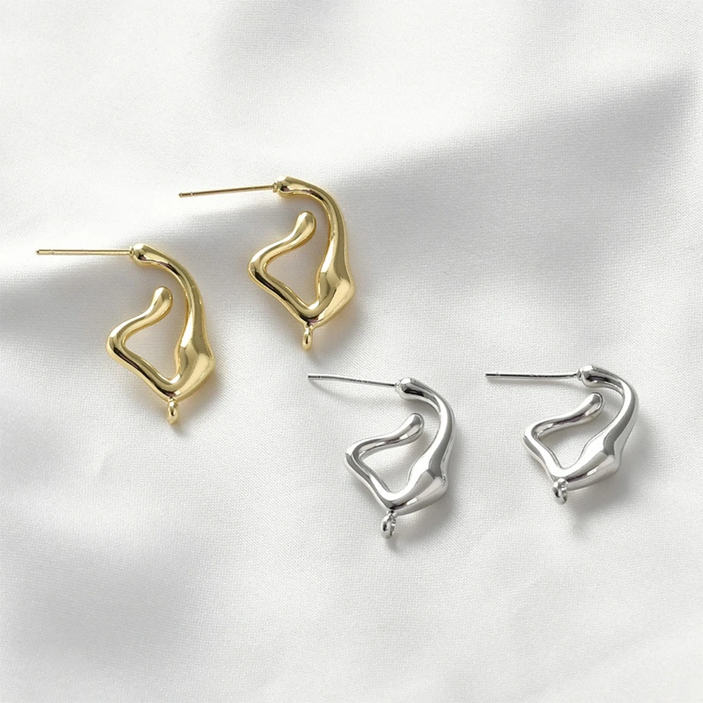 Купи Copper  Earrings Base Connectors Abstract Geometric Pin 2PCS For DIY Jewelry Making Accessories за 215 рублей в магазине AliExpress