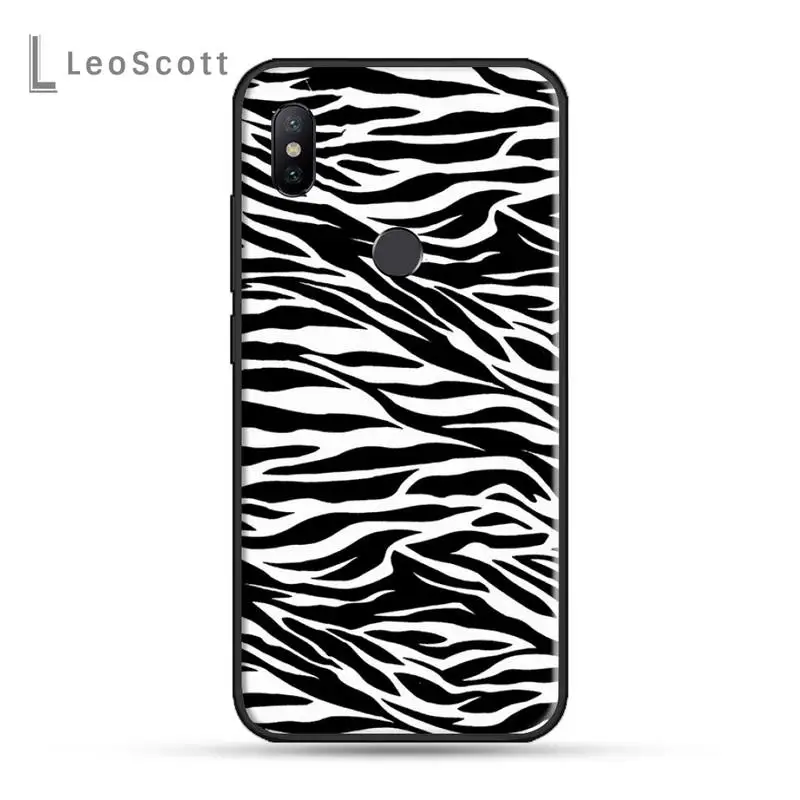 

Zebra Striped Black White Anima Phone Case For xiaomi Redmi 5 5A plus 7A 8 note 2 3 4 5 5A 6 7 GO K20 A2