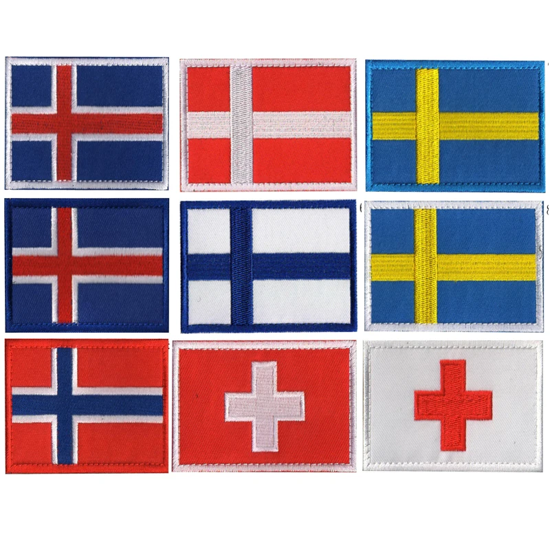 Финляндия Швеция Дания Норвегия Швейцария вышивка флаг тактический военный