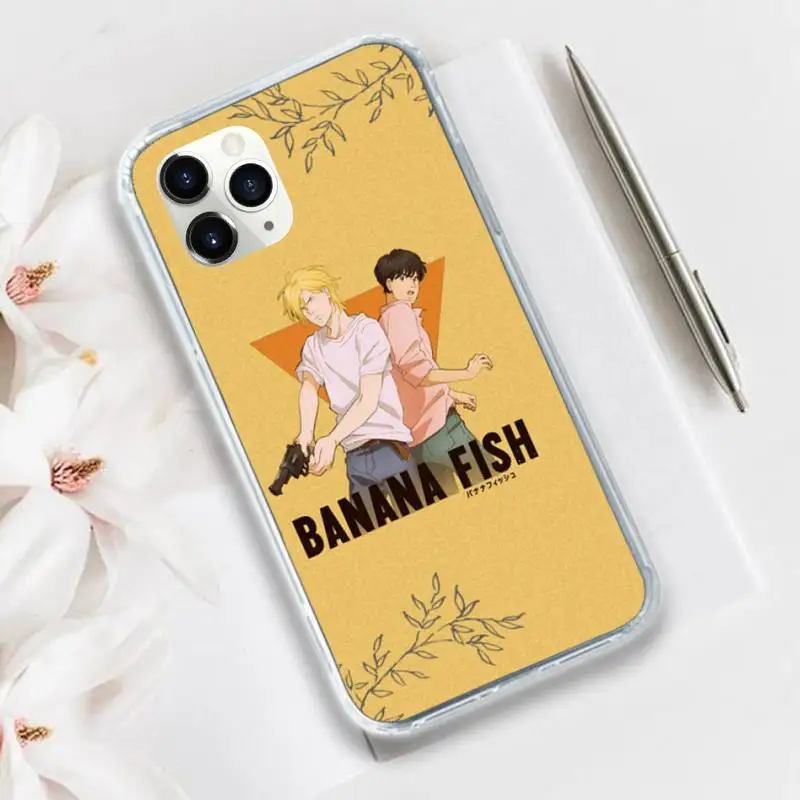 

Banana Fish Phone Case Transparent for iPhone 11 12 mini pro XS MAX 8 7 6 6S Plus X 5S SE 2020 XR