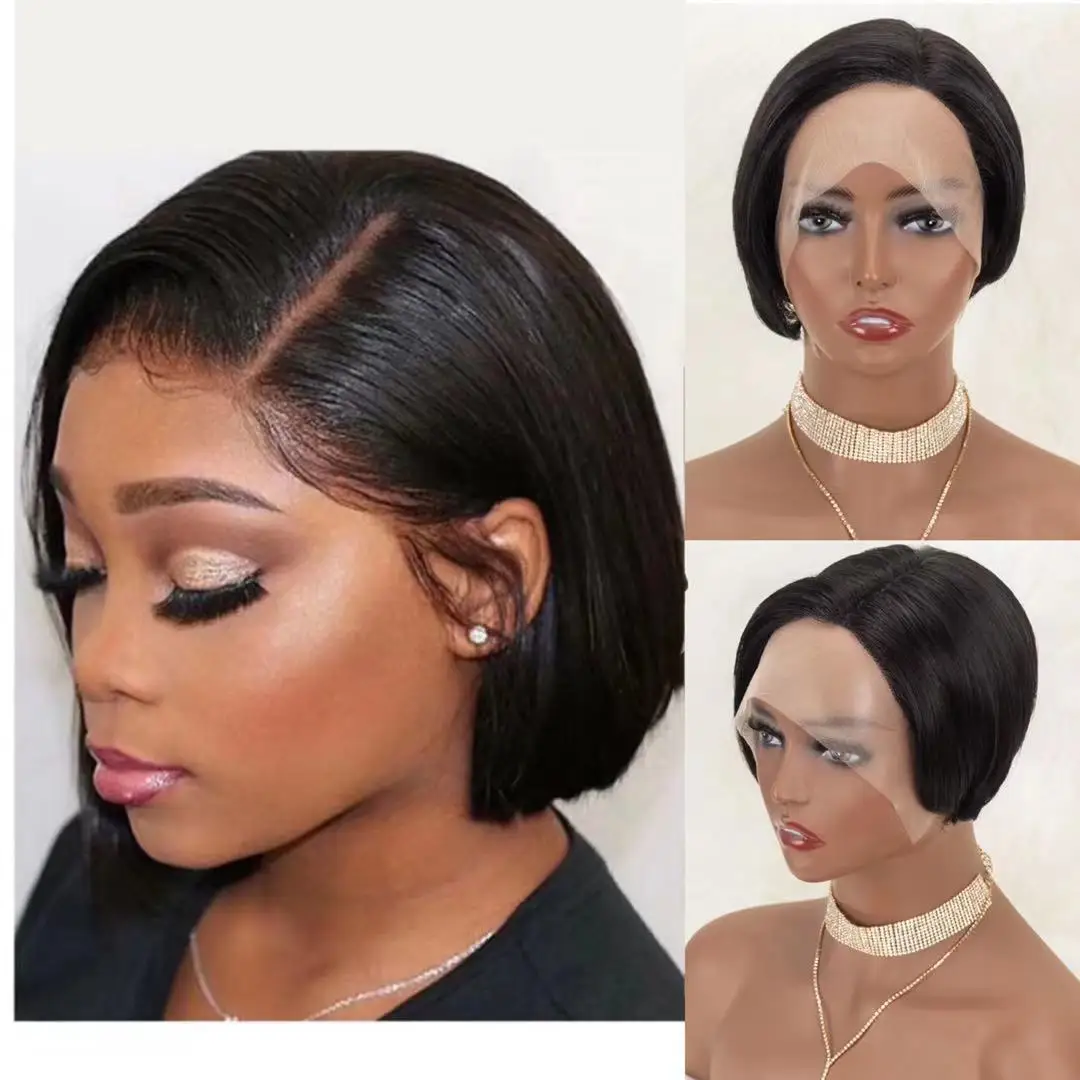 

Lace Frontal Wig Short Bob Wigs Lace Wig Straight Human Hair Wigs For Black Women Brazilian Remy Hair For Free Ship