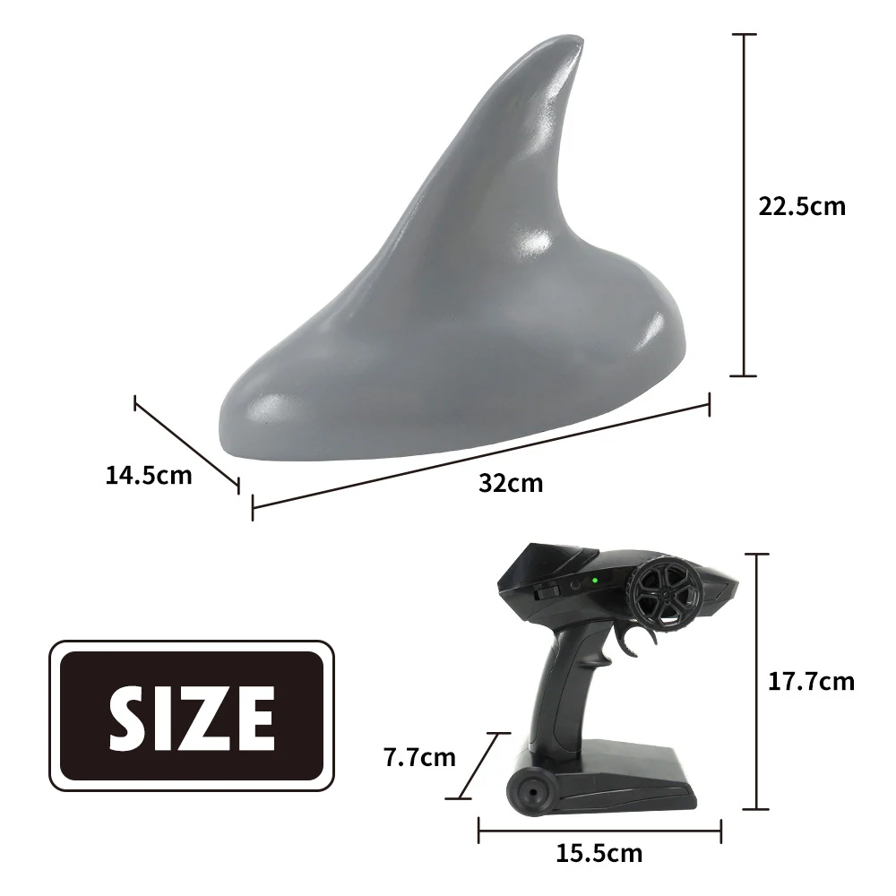 

RC Boat 2.4G Remote Control Electric Shark Fin Boat Toys 15km/h Speed Simulation Shark Spoof Toy Gift for Kids Children