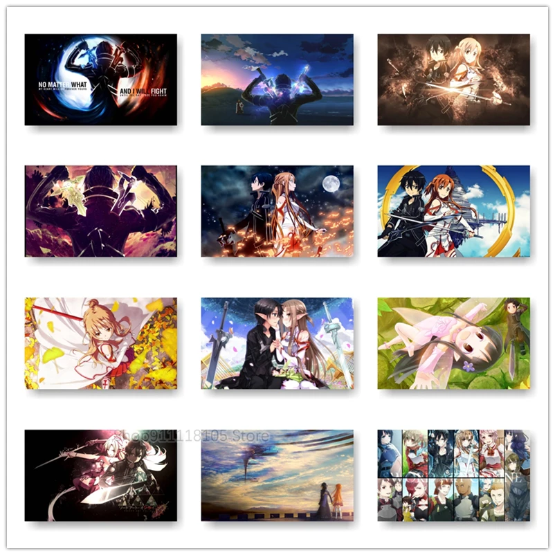 

5d Diy Diamond Painting Sword Art Online Square Diamond Embroidery Japanese Anime Rhinestone Mosaic Cross Stitch Home Decoration