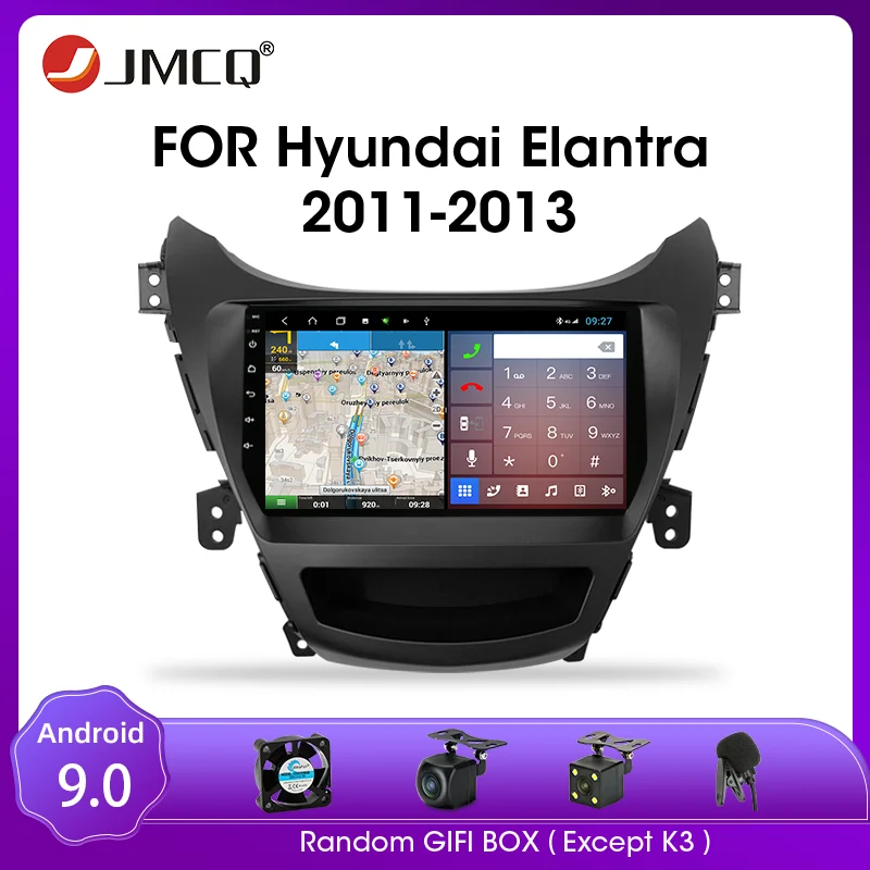 

Проекционная Автомагнитола JMCQ мобильный телефон для Hyundai Elantra Avante I35 2011-2013, мультимедийный плеер 2 din, Android 9,0, Раздельный экран