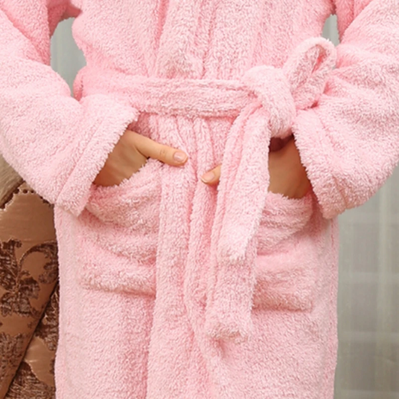 Extra Long Towel Fleece Bathrobe Men 100% Cotton Thick Winter Warm Kimono Bath Robe Femme Lingerie Bridesmaid Robe Dressing Gown
