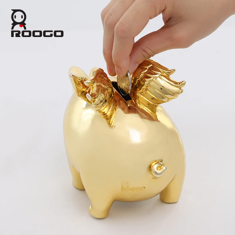 Копилка для денег свинка копилка монет детский аксессуар украшения дома Золотой
