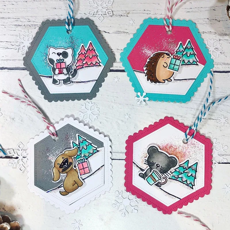 Шестигранная волнистая рамка популярный узор металлические Вырубные штампы для