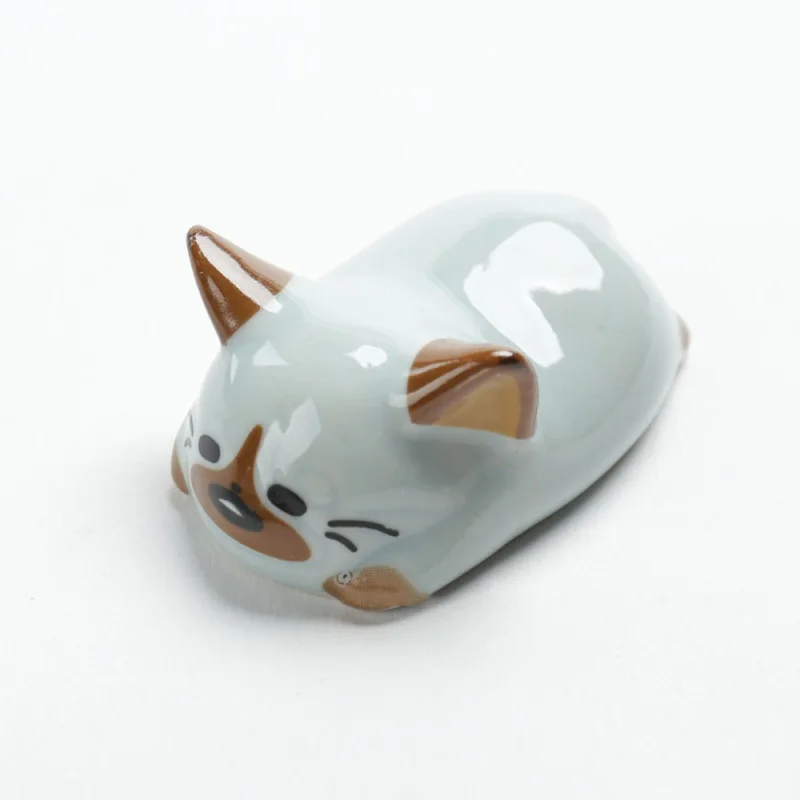 2PCS Ceramic Fat Cat Chopstick Holder Spoon Rest Decoration For DIY Home Dining Table Supplies | Дом и сад